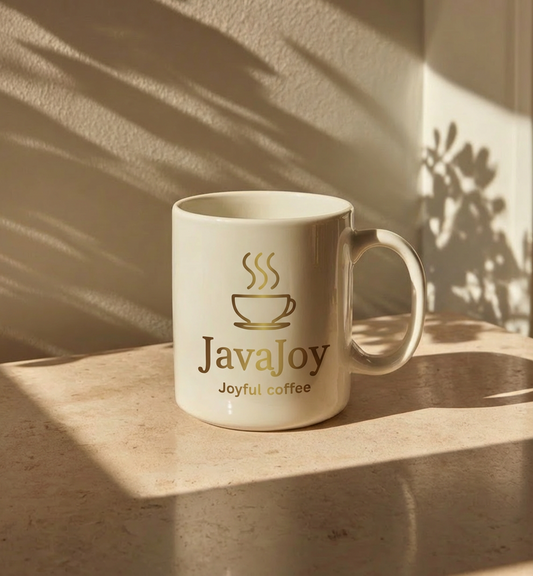 Java Joy Enamel Mug - White