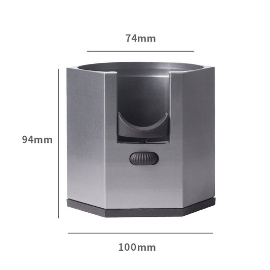 Dark Grey Diamond Professional Aluminum Espresso Tamping Station - Adjustable Portafilter Holder Stand