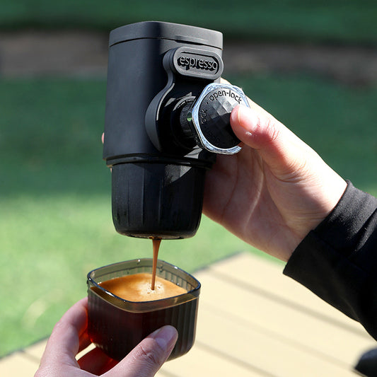 Portable Hand-Press Espresso Maker - Compact Capsule & Powder Coffee Machine