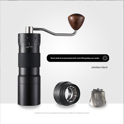 Black Premium 7-Star Manual Coffee Grinder - Portable Bean Mil(R50pro)