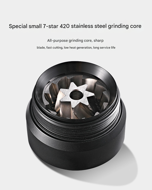 Black Premium 7-Star Manual Coffee Grinder - Portable Bean Mil(R50pro)